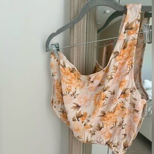 One Shoulder Linen Crop Top